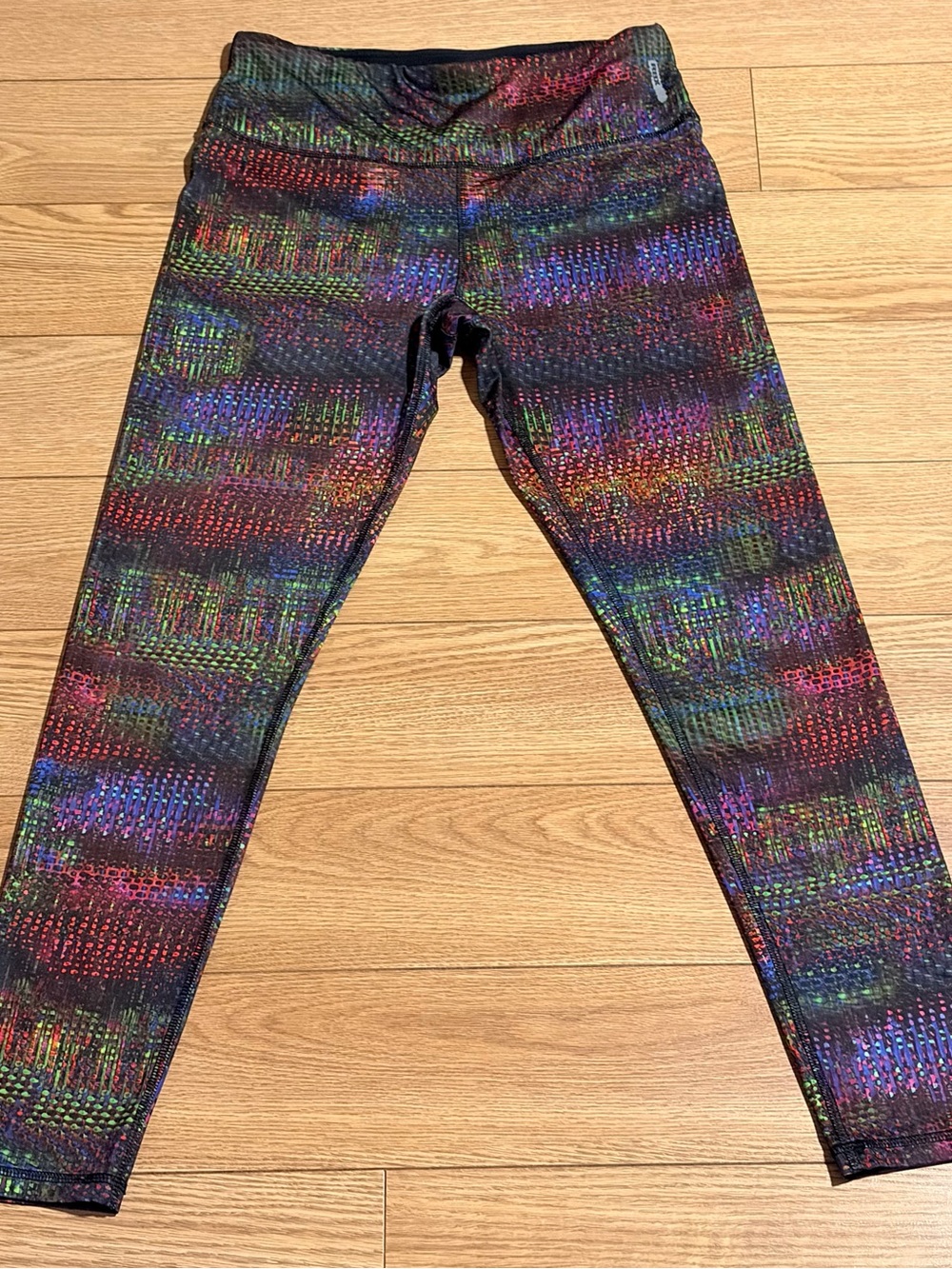RBX Active Rainbow Pixel Digital Print Crop Leggings Large